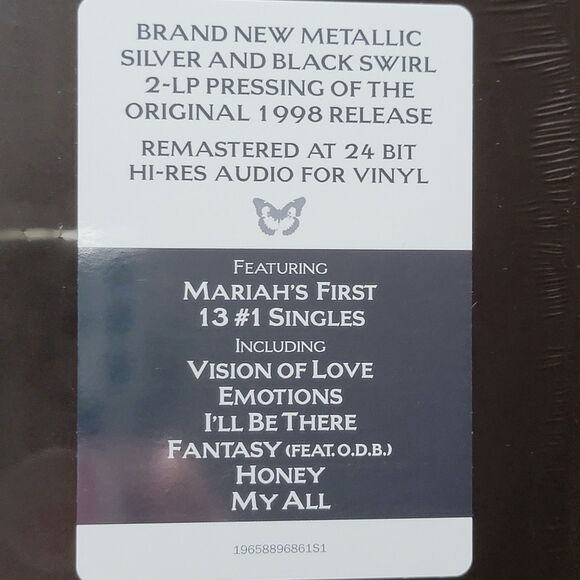 VINYL Mariah Carey: #1's - 2 Silver/Black Swirl LP + 4 Bonus Tracks NEW / SEALED - Picture 2 of 6